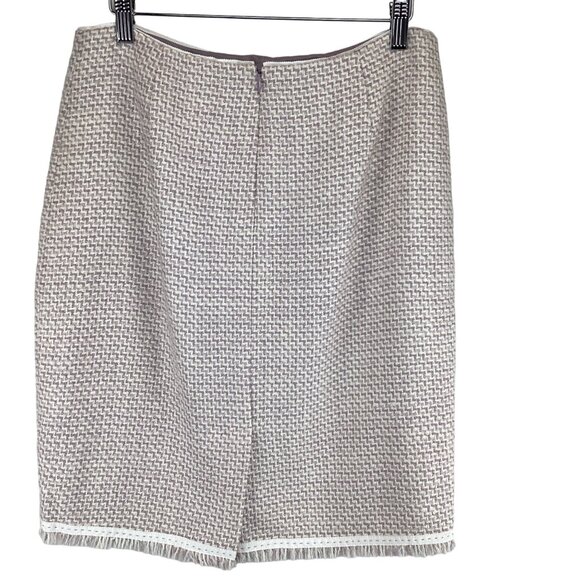 Elie Tahari Womens Wool Blend Pencil Skirt Size 8 Cream & Purple Textured - Picture 7 of 9